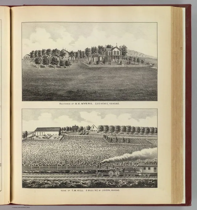 Zoomable full resolution image available at davidrumsey.com . This image 2818.298 is a part of image group 2818.000 . Two lithographed views. Huge atlas, many maps and views, scar...