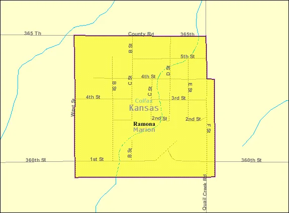 Map of Ramona, Kansas
