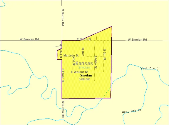 Detailed map of Smolan, Kansas
