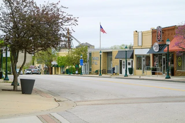 Downtown of Tonganoxie, Kansas, United States.