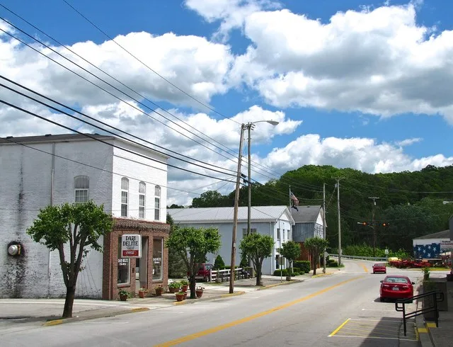 Main Street in Brodhead, Kentucky, United States.