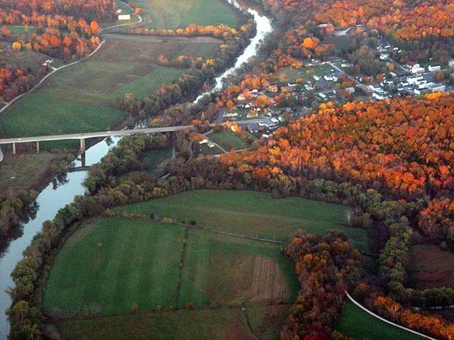 Aerial photo of Brownsville, KY taken around 2002 by Jason Minton.