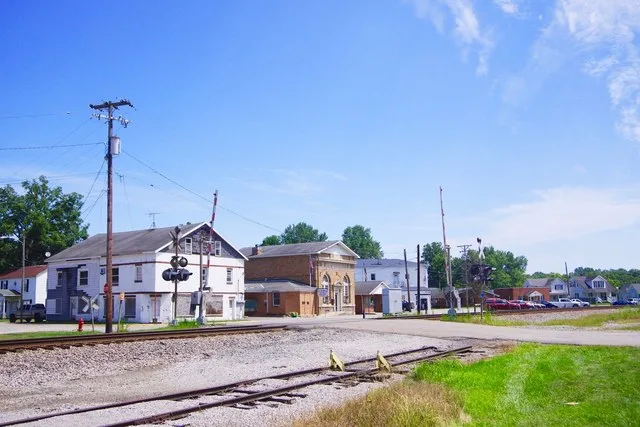 Buildings along Front Street in Butler, Kentucky, United States.