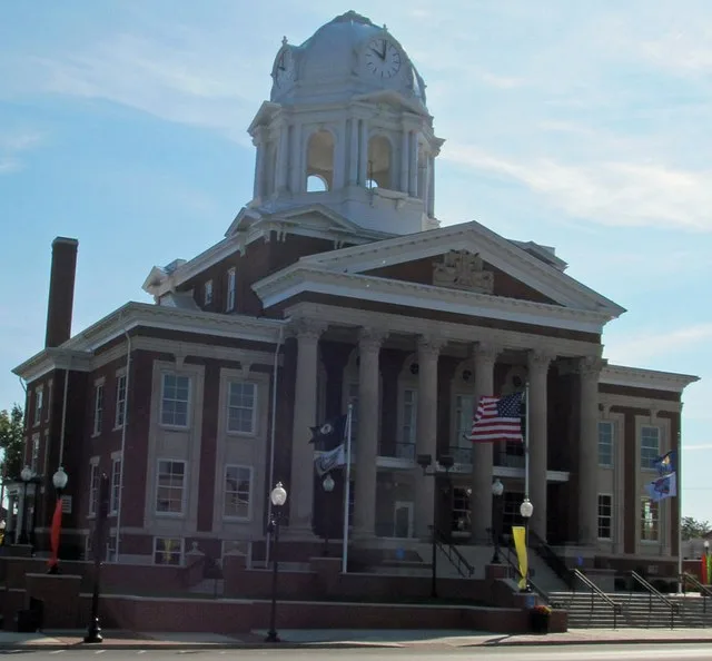 The Muhlenberg County Courthouse in Greenville, Kentucky. It is listed on the National Register of Historic Places