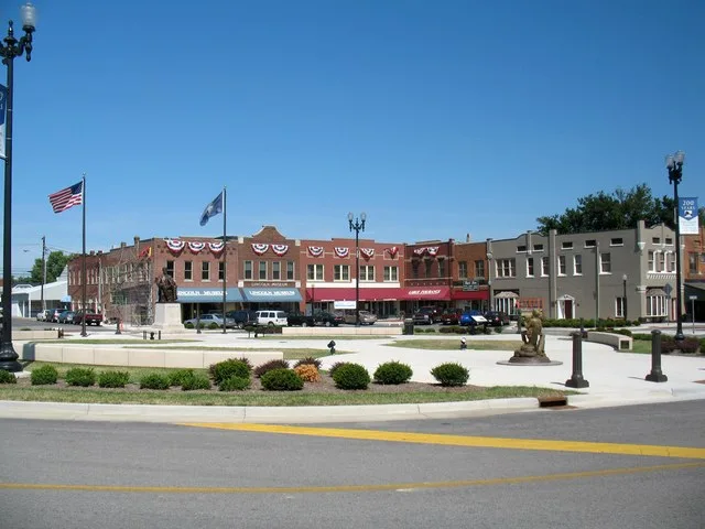 Town square in Hodgenville, Kentucky , USA