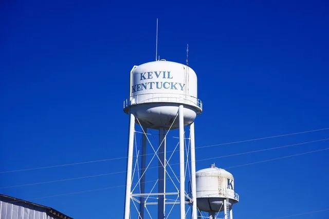 Water tower in Kevil, Kentucky, United States.