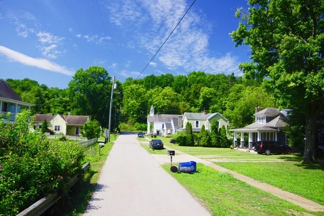 View along Main Street in Mentor, Kentucky, United States.