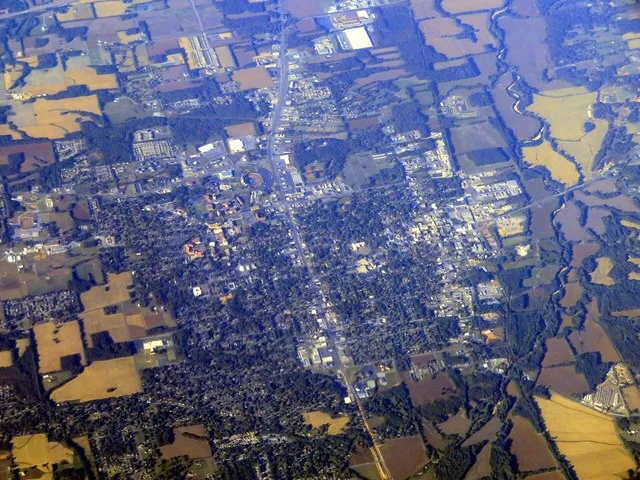 Aerial view of Murray, Kentucky in October 2020