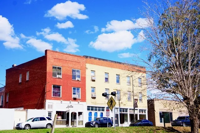 Businesses along Main Street in Ravenna, Kentucky, United States.
