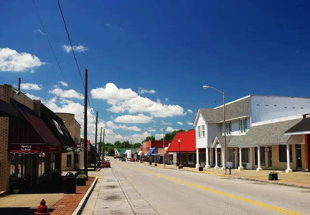 Main Street (Kentucky Route 379) in Russell Springs, Kentucky, United States.