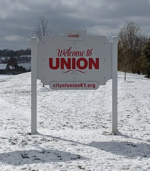 Welcome sign to Union, Kentucky