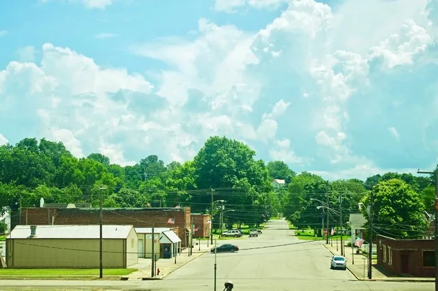View along Main Street in Uniontown, Kentucky, United States.