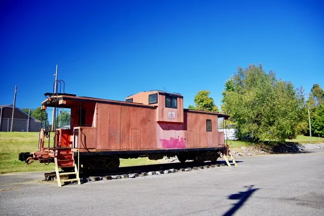 Caboose on display in Wingo, Kentucky, United States.