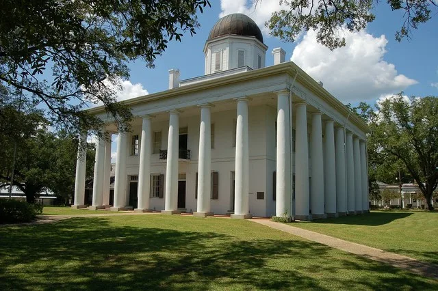 East Feliciana Parish Courthouse, circa 1840, Greek Revival style courthouse, Clinton, Louisiana, USA
