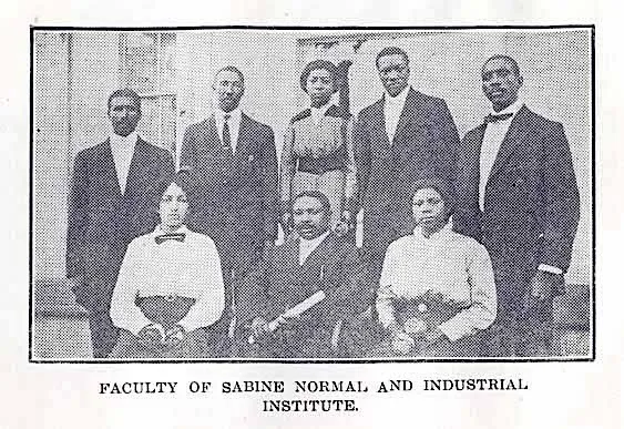 Sabine Normal and Industrial Institute faculty (1915) in Converse, Louisiana