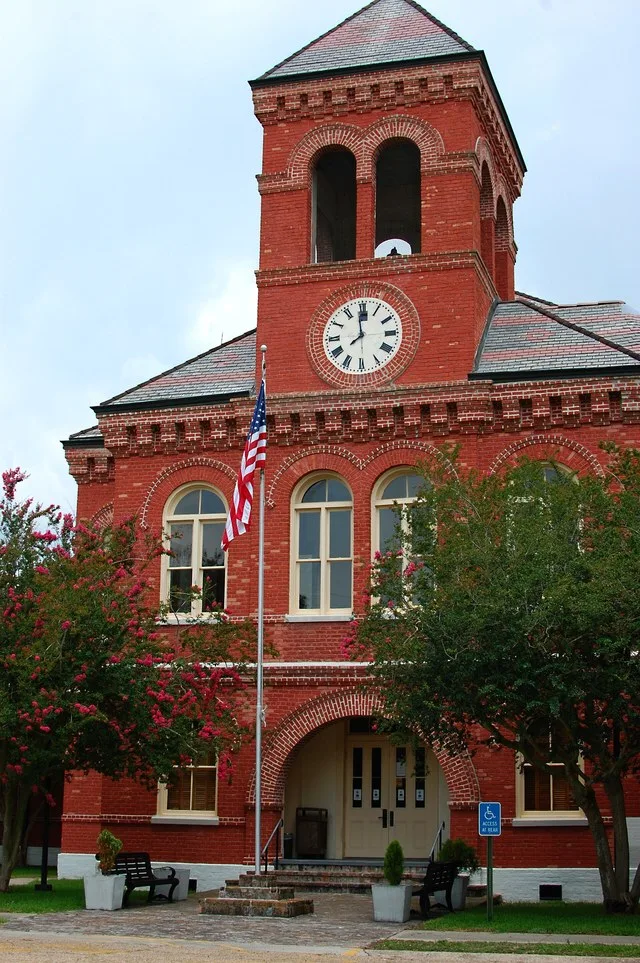 The Ascension Parish Courthouse located on Railroad Avenue in Donaldsonville, Louisiana