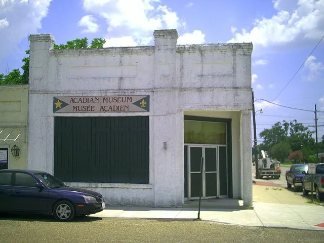 Acadian Museum Erath, LA housed in the old Bank of Erath Building, entrance is on the side street.