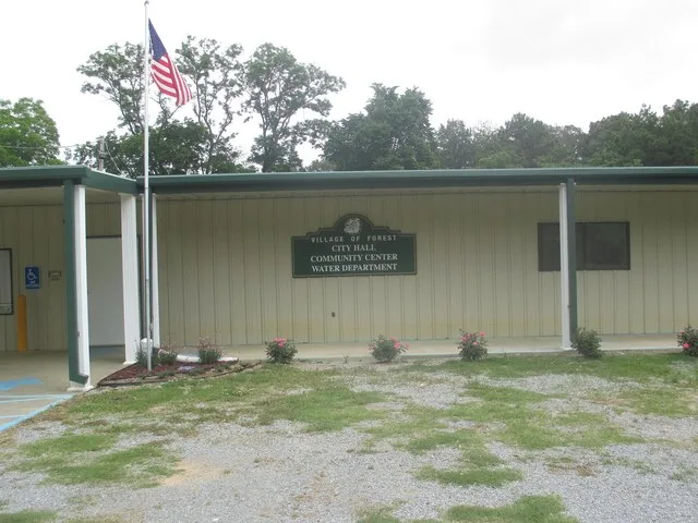 I took photo of Forest town hall in Forest, LA, with Canon camera.