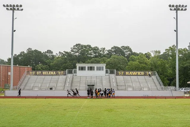 The St. Helena Parish School Board received $2.88 million to construct an athletic complex for St. Helena College and Career Academy (High School 7 - 12). The complex included a n...