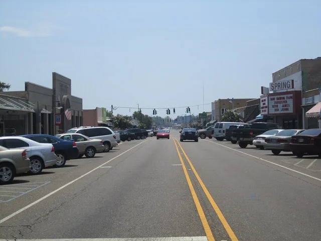 I took photo with Canon camera of downtown Springhill, LA.