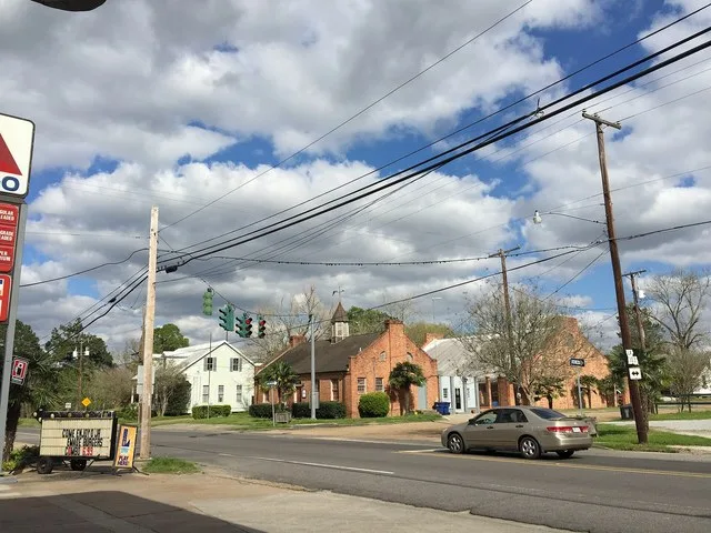 The intersection of De Jean Street (Louisiana State Route 103) and Main Street (Louisiana Route 182) in Washington, Louisiana