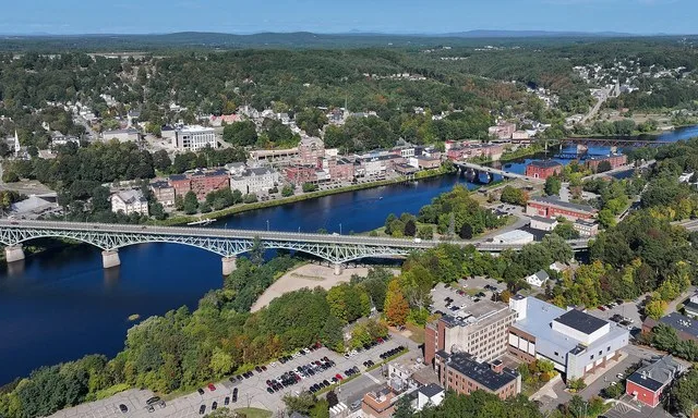 Aerial view of downtown Augusta, Maine