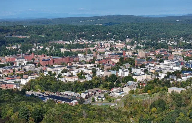 Skyline of Lewiston, Maine in 2025