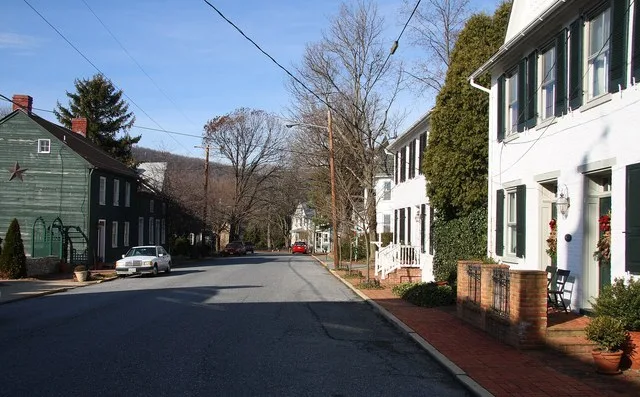 Street in Burkittsville, Maryland , USA