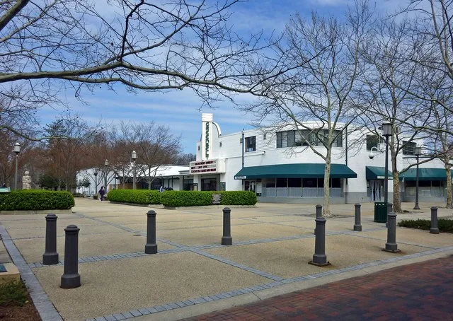 The historic retail & office town center in Greenbelt ; originally opened in 1938 with all cooperative businesses.