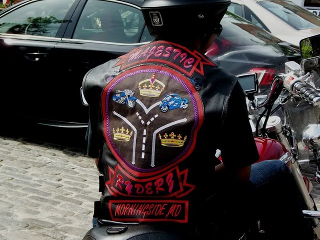 Member of the Majestic Ryderz from Morningside, Maryland, seen at Fells Point, Baltimore.