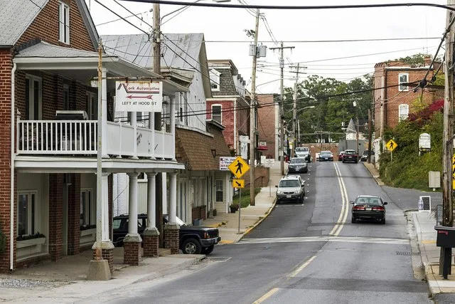 Mount Airy Historic District , Mount Airy, Maryland, USA. Main Street, downtown.