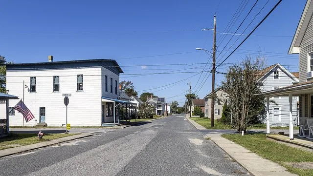 The center of Sharptown, Maryland, USA