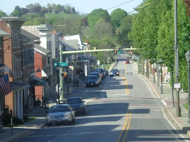 Photograph of Main St in Union Bridge taken on April 27th, 2019.