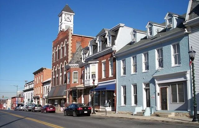 View north on Conococheague Street (Maryland Routes 63 and 68) in w:Williamsport, Maryland