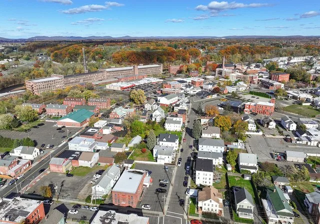 Aerial view of Chicopee, Massachusetts, a city of 55,560 people