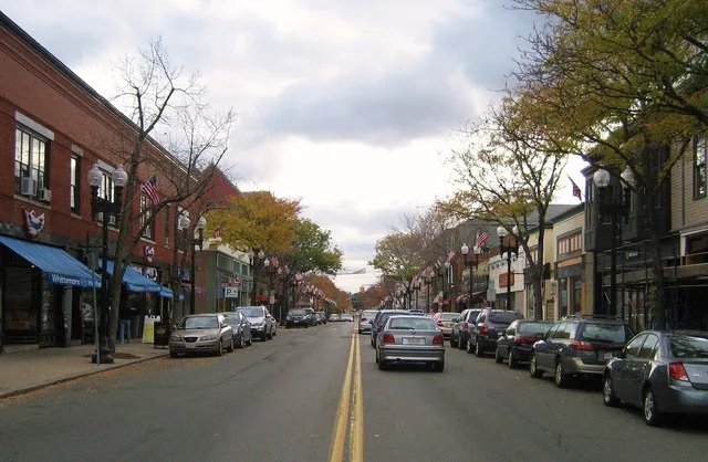 Downtown Melrose as seen from the intersection of Main/Upham/Essex towards the south.
