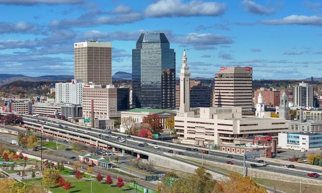 Skyline of Springfield, Massachusetts, the fourth most populous city in New England