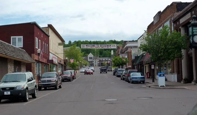 Downtown Bessemer, Michigan , USA.
