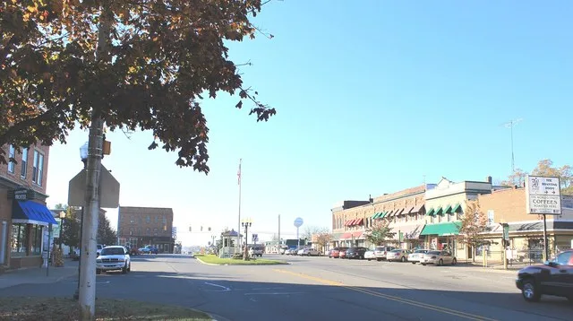 Brooklyn Michigan, downtown area, Main Street, facing south