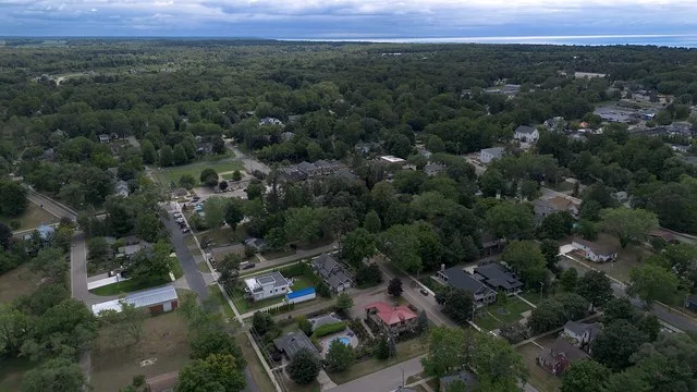Aerial view of Douglas, Michigan