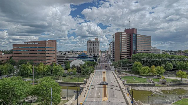 Aerial photograph of Flint, Michigan