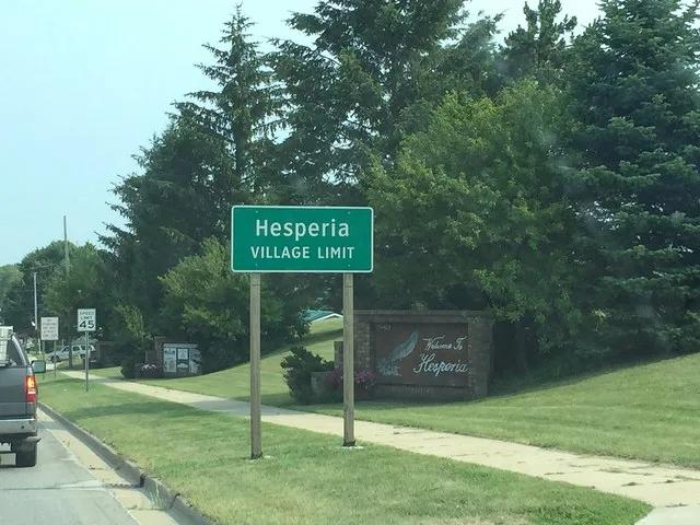 Hesperia, Michigan sign