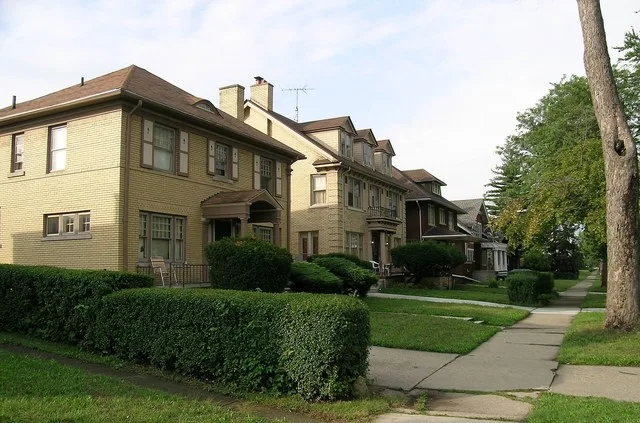 Streetscape on Puritan in Medbury's-Grove Lawn Subdivisions Historic District, Highland Park MI