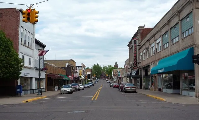Downtown Ironwood, Michigan , USA.
