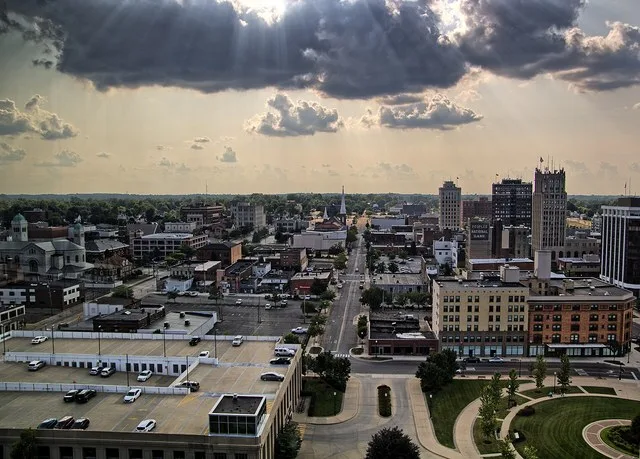 Downtown Jackson as seen from 12th floor of One Energy Plaza (CMS Energy World Headquarters)