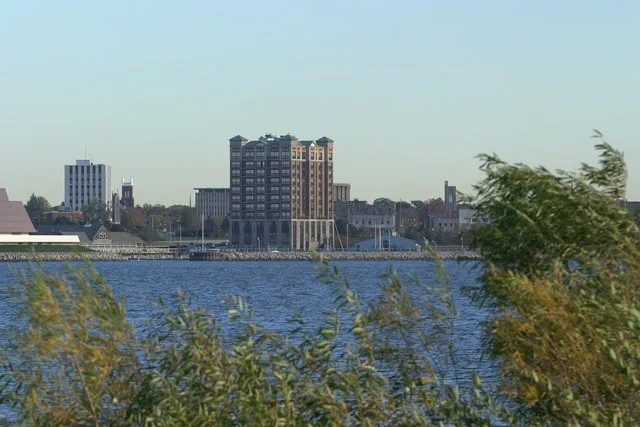 View across Muskegon lake from N. Muskegon.