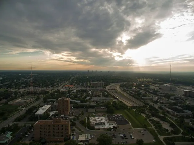 Pedestrian plazas over Interstate 696