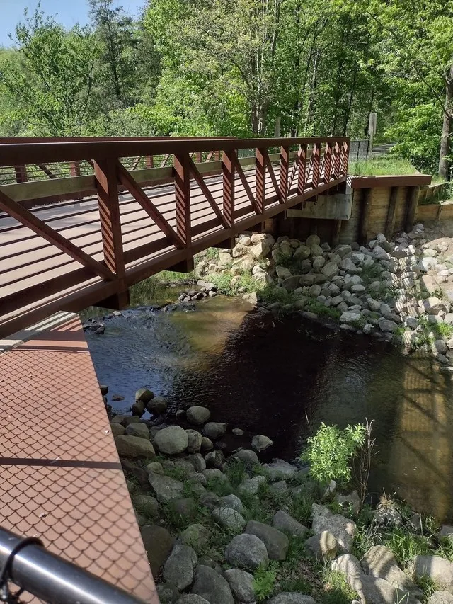 Carlton Creek Bridge, Hart-Montague Bike Trail north of Rothbury, Michigan