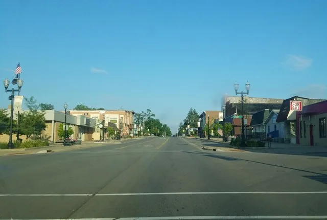 E Main Street in downtown Stanton, MI.