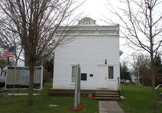 The Grand Army of the Republic Post No. 283 Hall, located at 115 Main St, Sunfield, MI.
